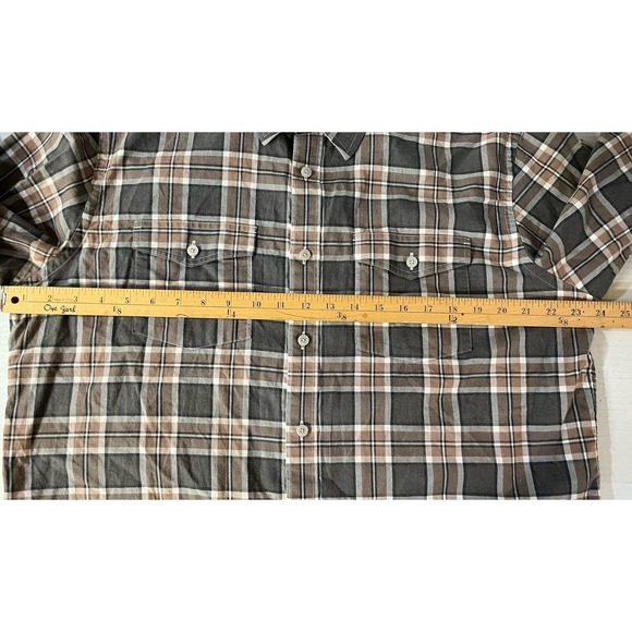 Untuckit 100%Cotton LS Button Up XL Brown/Gray Plaid - Picture 5 of 7